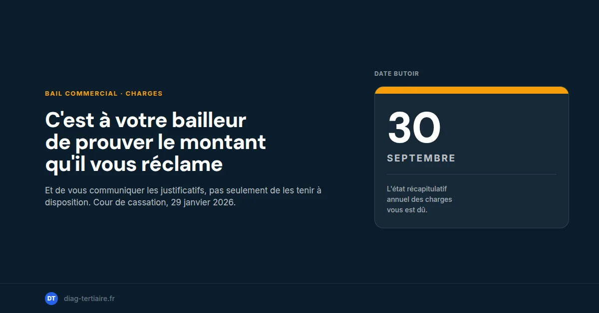 Charges d'énergie en bail commercial : c'est au bailleur de prouver le montant