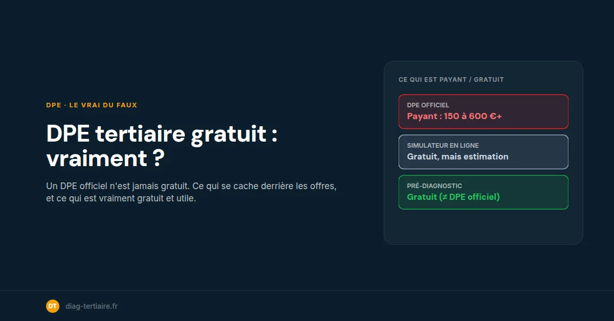 DPE tertiaire gratuit : est-ce vraiment possible en 2026 ?