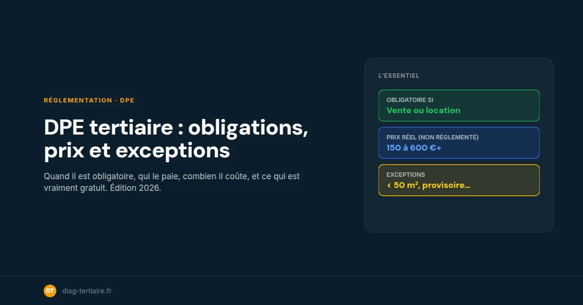 DPE tertiaire : obligations, prix et exceptions en 2026