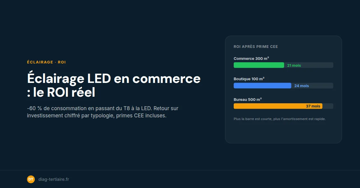 Éclairage LED en commerce : ROI réel par typologie en 2026