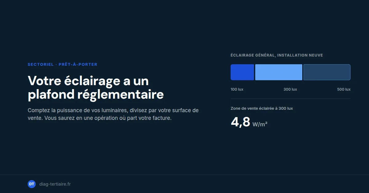 Facture énergie magasin de vêtements : le plafond réglementaire d'éclairage