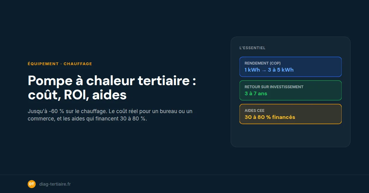 Pompe à chaleur tertiaire : coût, ROI et aides en 2026