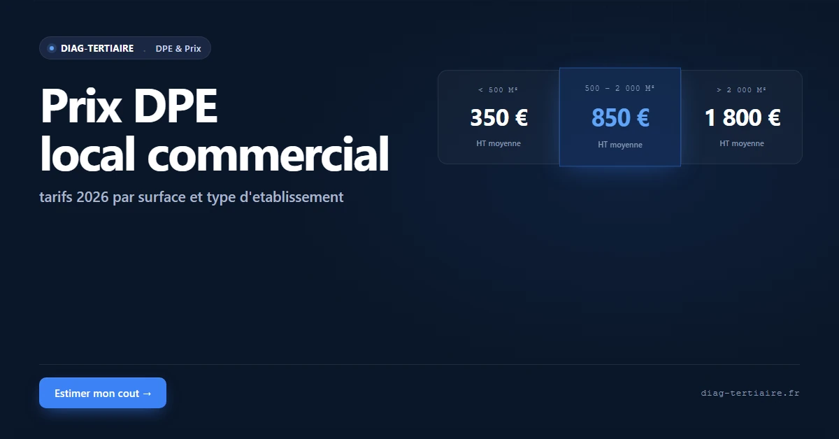 Prix DPE local commercial 2026 : tarifs par surface et type