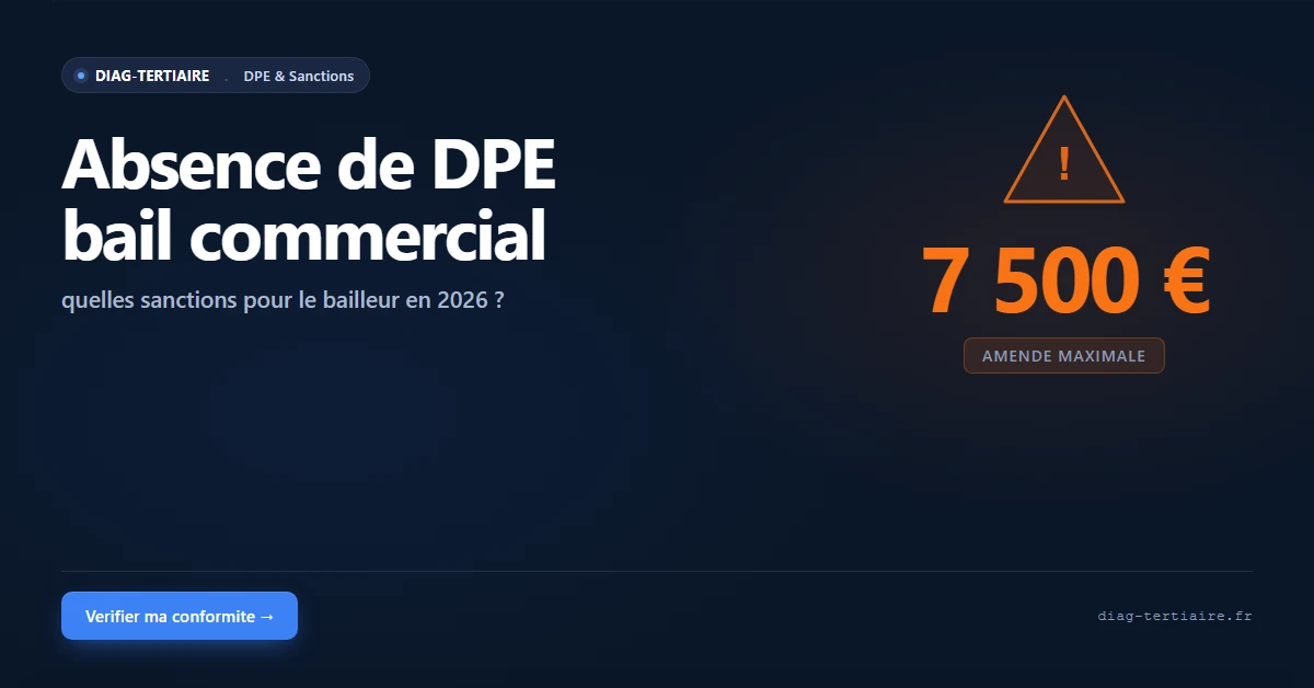 Absence de DPE bail commercial : quelles sanctions en 2026